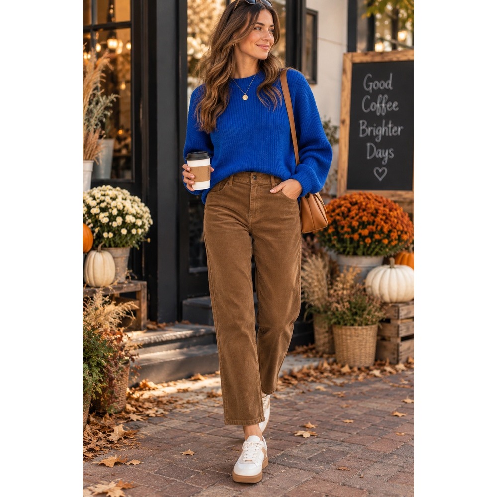 Talbots Heritage Brown Corduroy Pants Womens 18W Straight Leg Stretch Camel